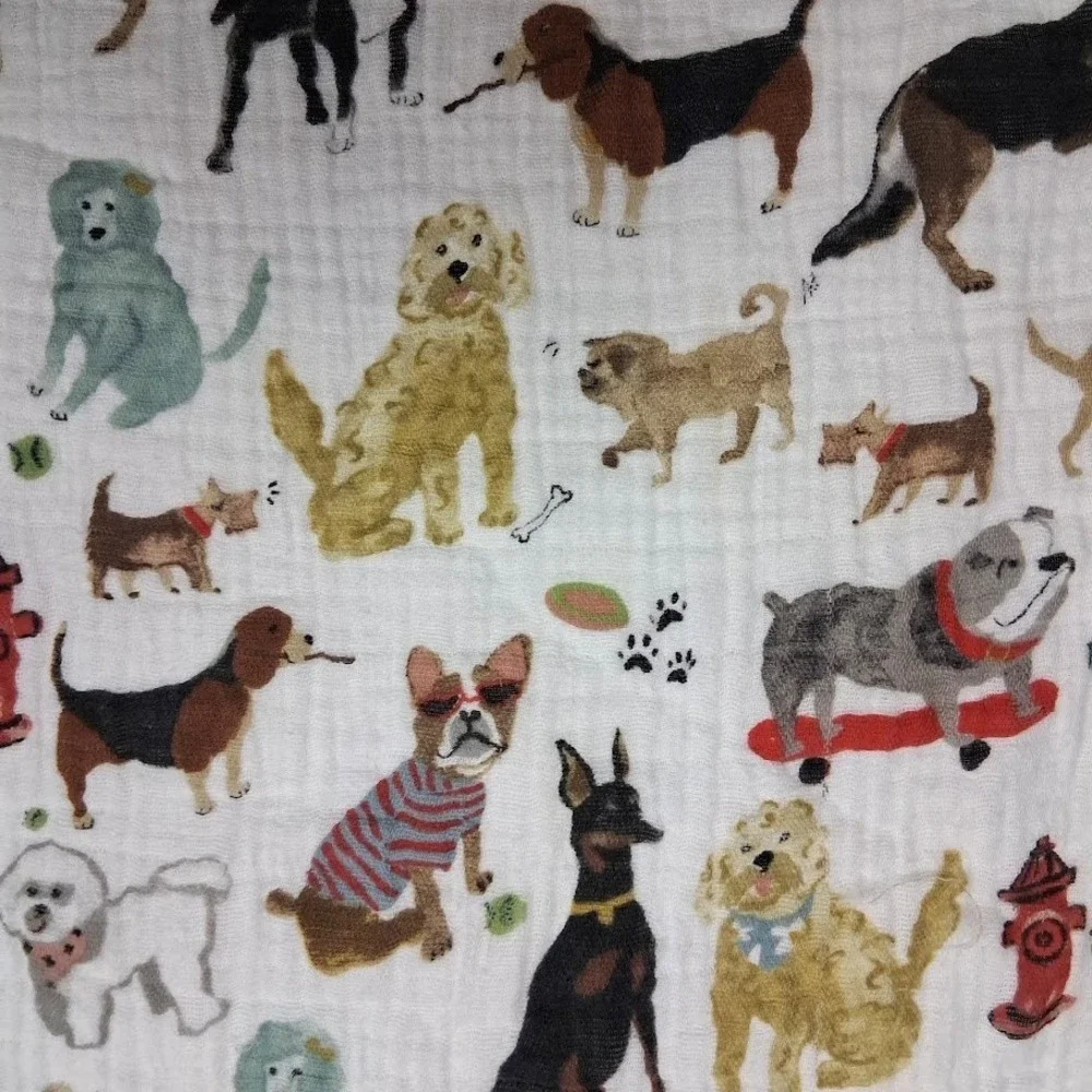 Little Unicorn Baby Swaddle Blanket White Puppy Dog Thin Cotton Unisex